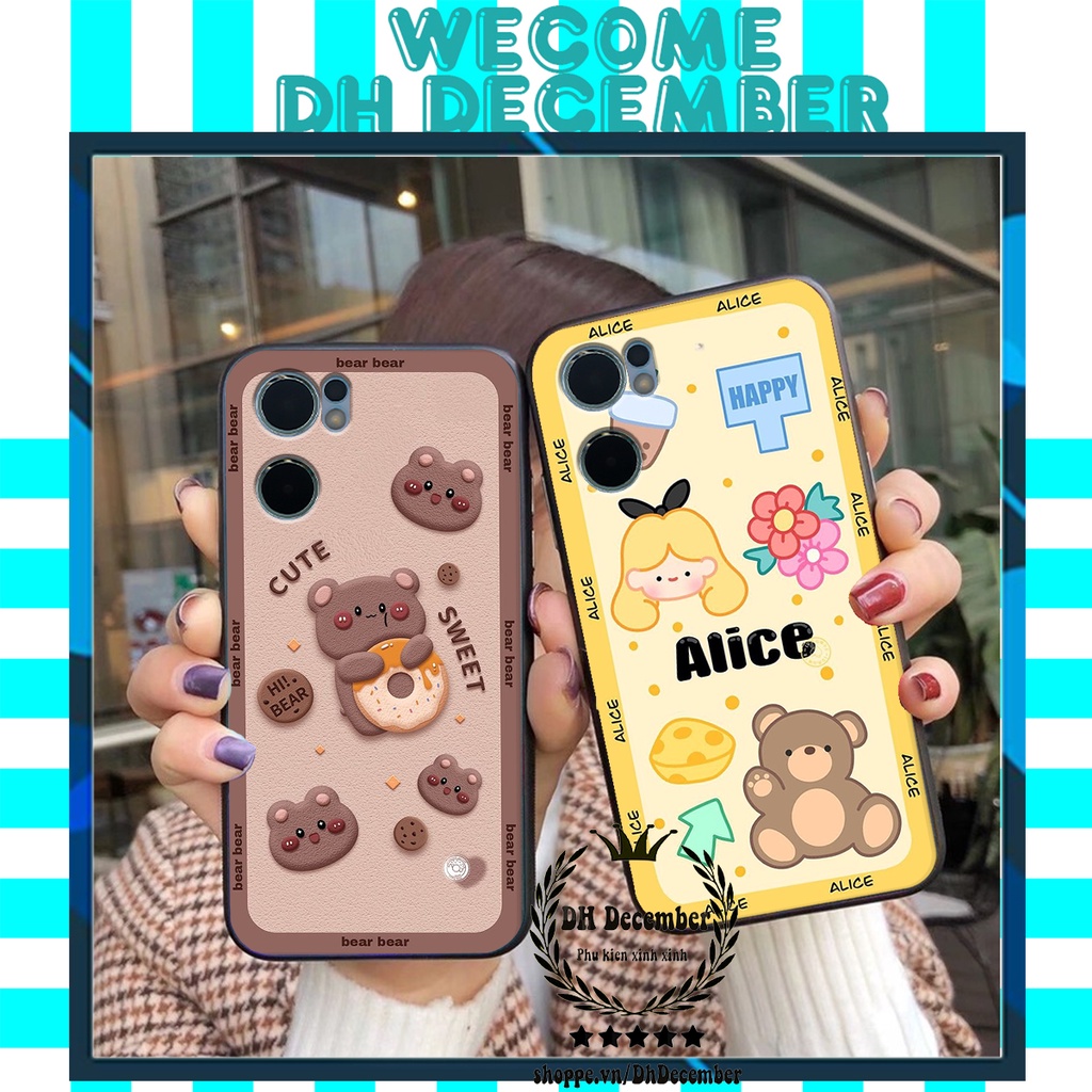 Ốp lưng Oppo RENO 7 5G in hình 3D GẤU HỒNG-GẤU BEER -CỰC XINH-RẺ