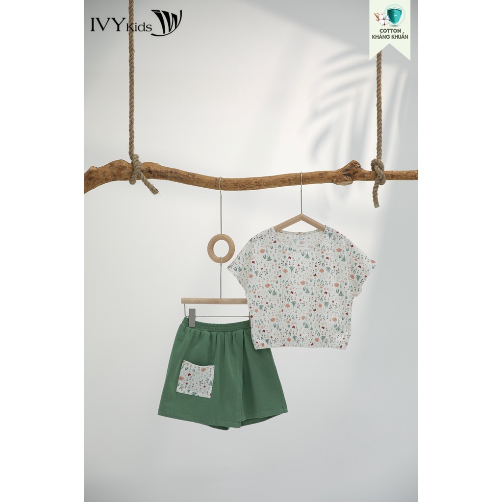 Bộ đồ họa tiết hoa bé gái IVY moda MS 57G1279