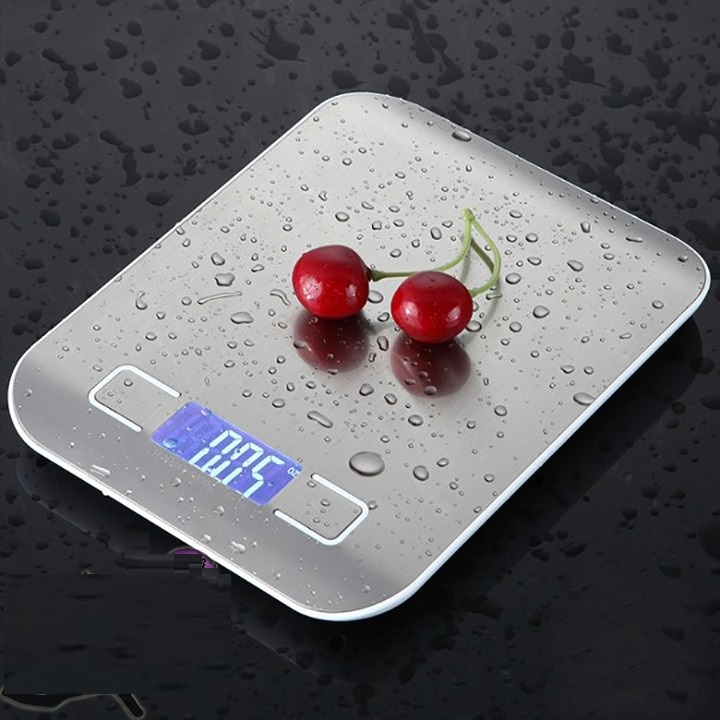 Cân thực phẩm điện tử 5kg-1g độ chính xác cao mặt thép không gỉ, cân tiểu ly, cân nhà bếp