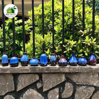 Lọ hoa mini - men hỏa biến - decor trang trí để bàn - gốm bát tràng - mẫu số 12