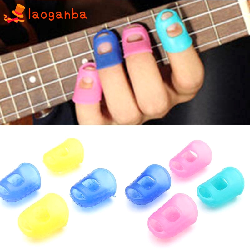 Bộ 5 dụng cụ silicon bảo vệ ngón tay kích thước khác nhau hỗ trợ tập đánh đàn guitar