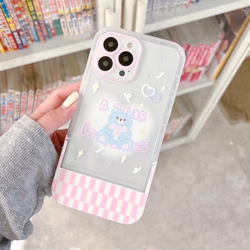 Ốp Điện Thoại Kèm Giá Đỡ Tàng Hình Họa Tiết Hoạt Hình Dễ Thương Cho for iphone 14 / 13Pro 12 / xs / 6 / 7 / 8PLUS