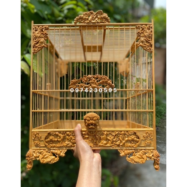 Lồng chào mào đục bát tiên trụ trơn/ trụ triện tre già