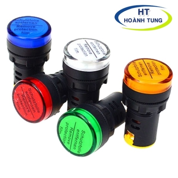 Đèn báo pha AD136-22DS phi 22 bóng đèn led điện áp 24VDC, 220VAC lắp đặt tủ điện ánh sáng chuẩn đẹp