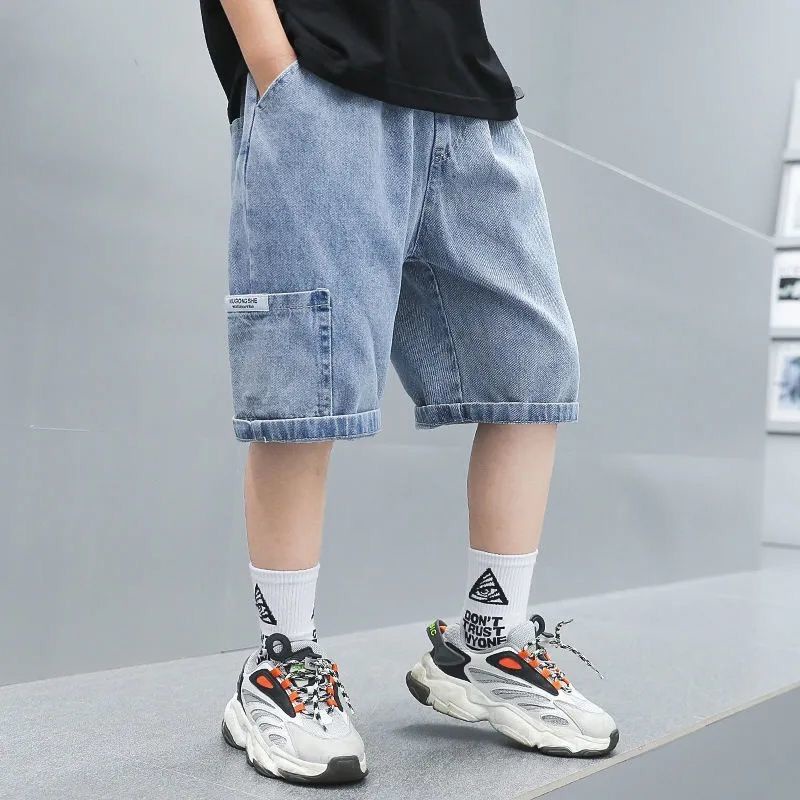 Quần Short Denim Dáng Rộng Thời Trang Mùa Hè Cho Bé Trai