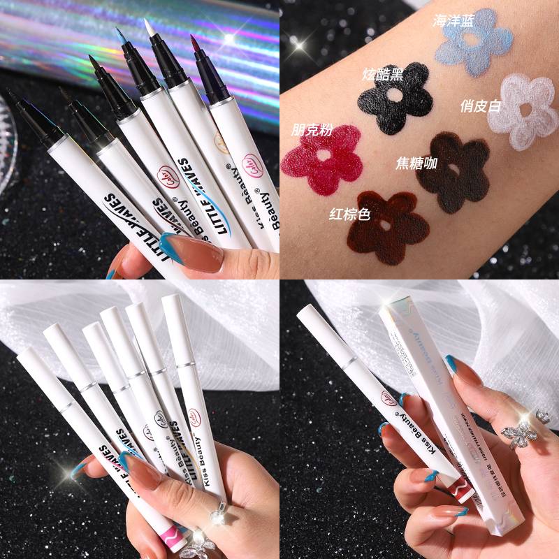[Hàng mới về] Bút Kẻ Mắt Dạng Lỏng Kiss Beauty Gồm 6 Màu Tùy Chọn Chống Nước Lâu Trôi 0.01mm Tiện Dụng