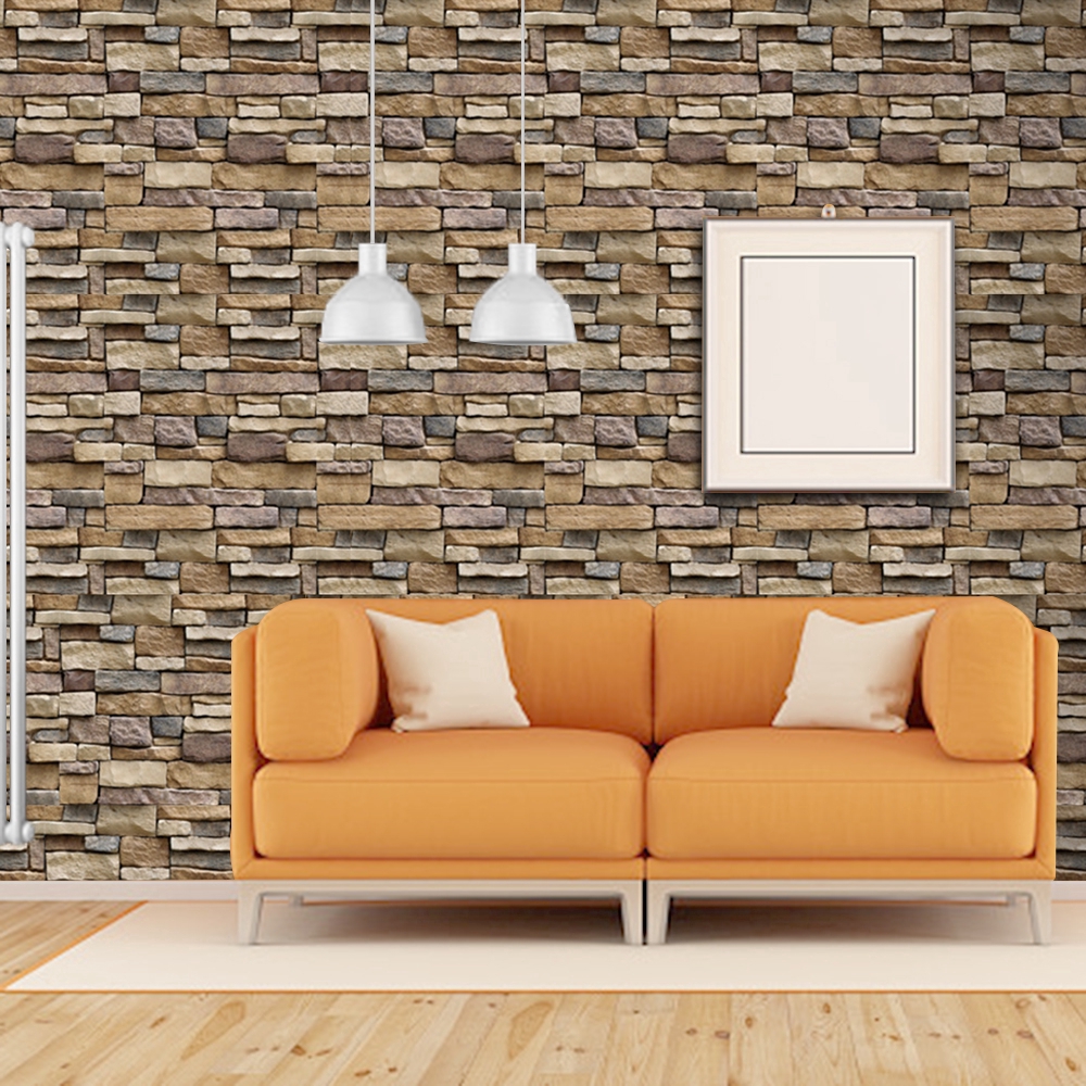 Giấy Dán Tường 3d Giả Gạch Đá Phong Cách Cổ Điển