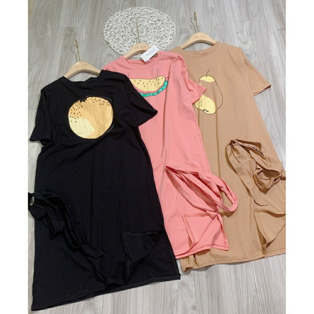 Váy suông cộc tay in hình hoa quả nhiều màu chất cotton | BigBuy360 - bigbuy360.vn