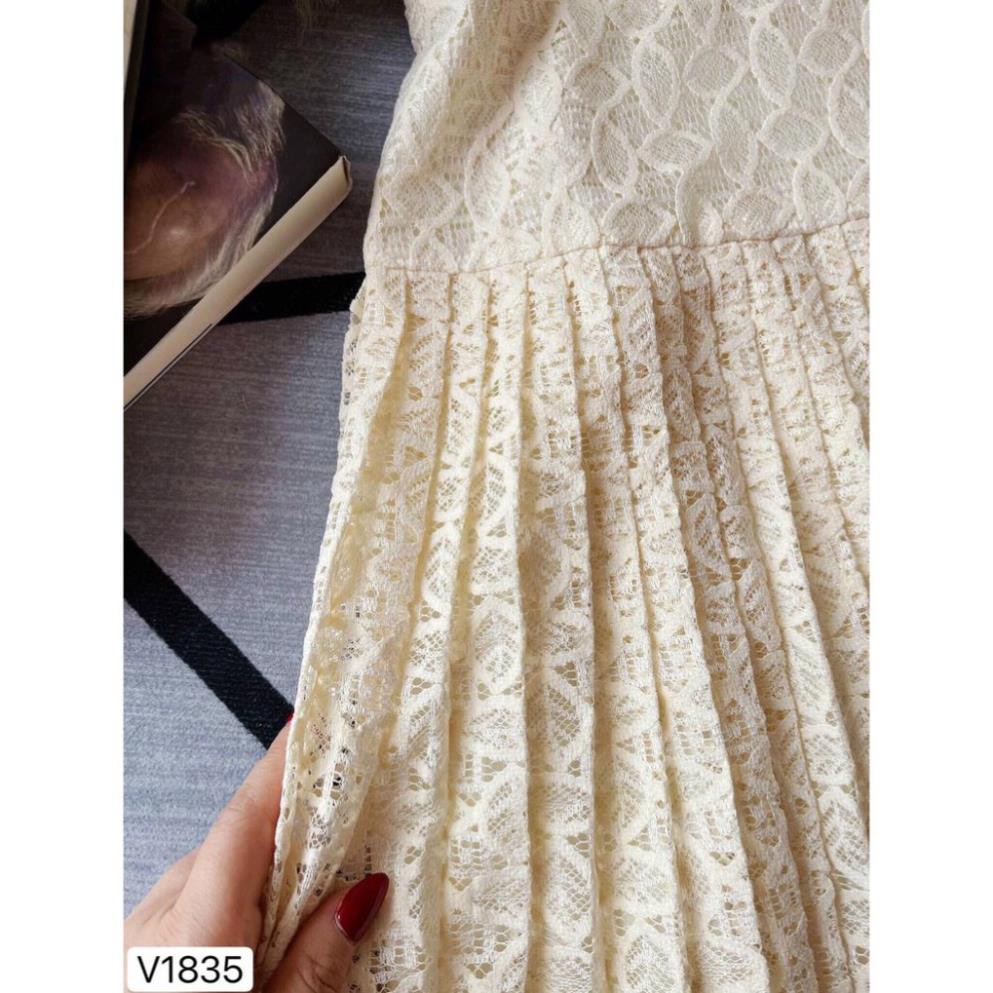 [Có Ảnh Thật] Đầm thiết kế dáng suông chân váy xếp ly tay bồng nhún hoa vai V1835  ྇ ་