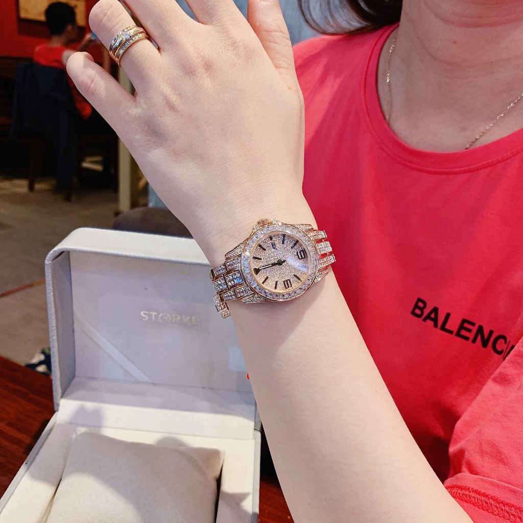 ĐỒNG HỒ NỮ DAVENA FULL ĐÁ PHA LÊ