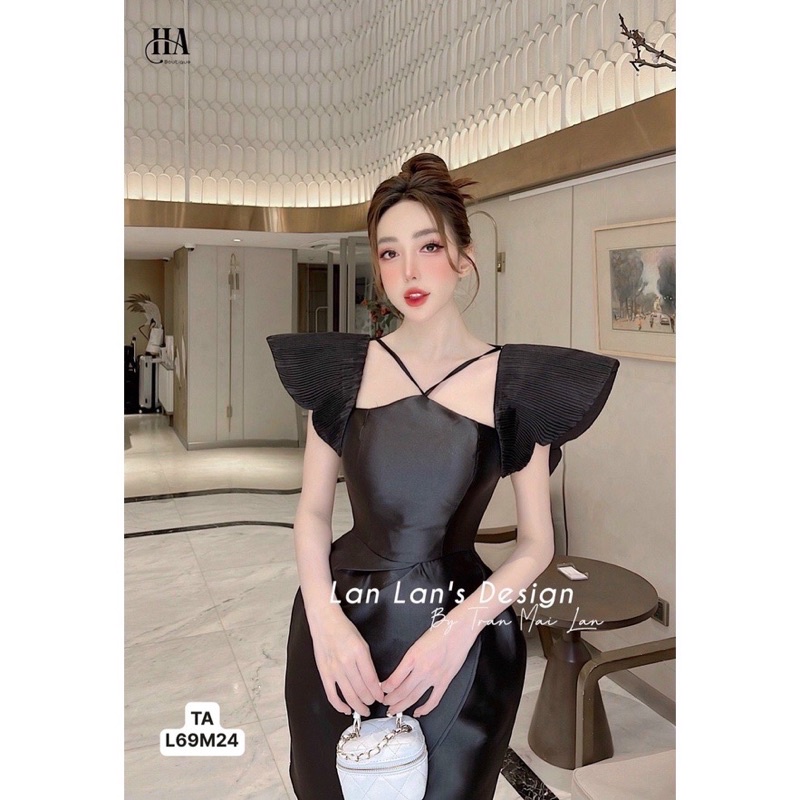 Váy tafta đầm tafta tay cánh tiên dự tiệc sang chảnh