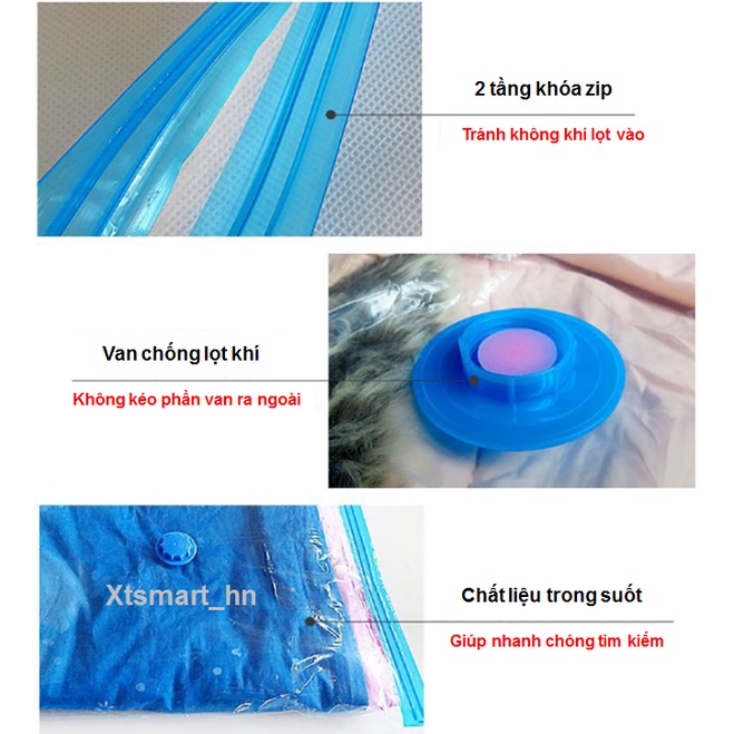 Túi Nén Chân Không Đựng Quần Áo Vacuum – Đa Dạng Kích Cỡ