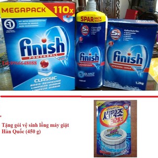 combo viên rửa bát finish muối rửa bát finish nước làm bóng