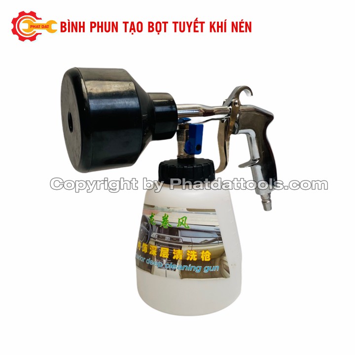 Bình phun tạo bọt tuyết dùng khí nén 1000ml-Đầu đen-Tặng kèm 100ml dung dịch nước rửa xe không chạm