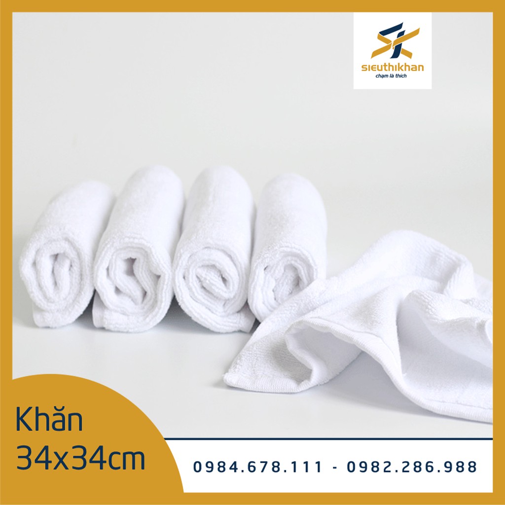 Khăn mặt khách sạn NamyA kích thước 34*34cm, chất liệu 100% cotton dùng cho khách sạn 3-5 sao | SIÊU THỊ KHĂN