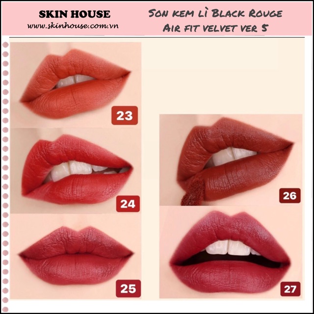 Sẵn -Son Kem Lì Black Rouge Ver 5 Air Fit Velvet- Skinhouse | BigBuy360 - bigbuy360.vn