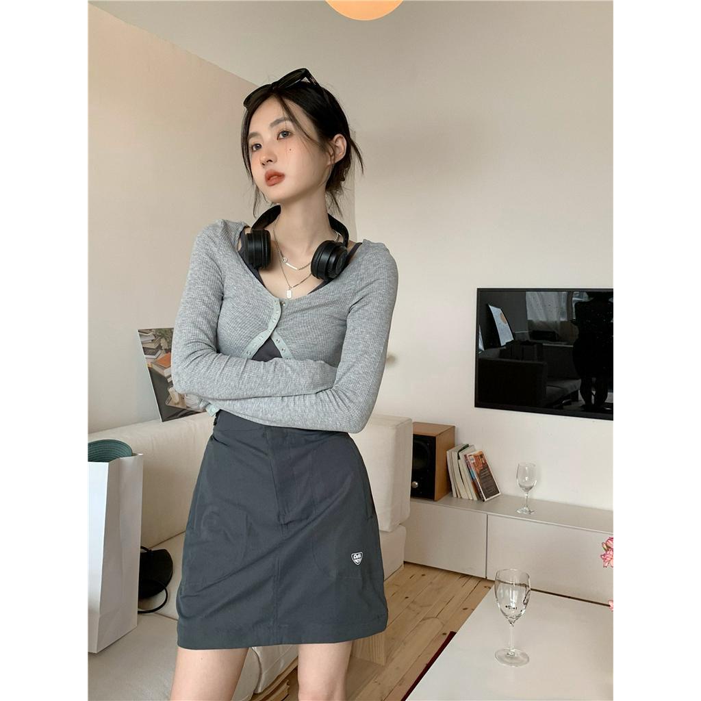 Áo Khoác Cardigan Chống Nắng Cài Nút Dáng Ngắn Dài 54372