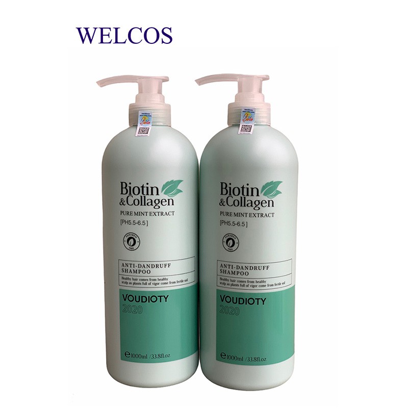 Cặp Dầu Gội Biotin & Collagen VOUDIOTY 1000ML |  Ngăn Gầu Siêu Mượt Dành Cho Tóc Dầu | Hàng Chính Hãng CT63
