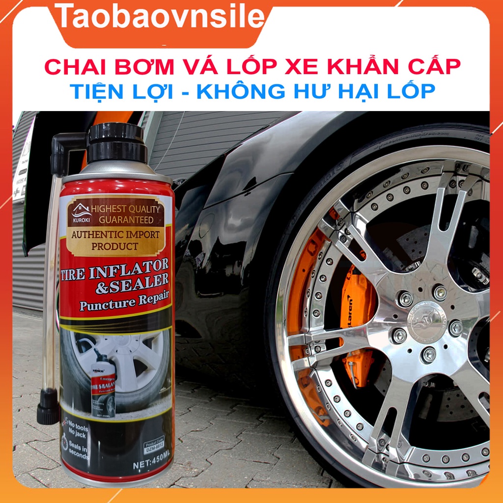 Chai Vá Lốp - Bơm Lốp Khẩn Cấp Cho Xe Ô Tô, Xe Máy - Chất Bịt Kín Lốp Xe - Herios Tire Inflator - MACA COMPANY