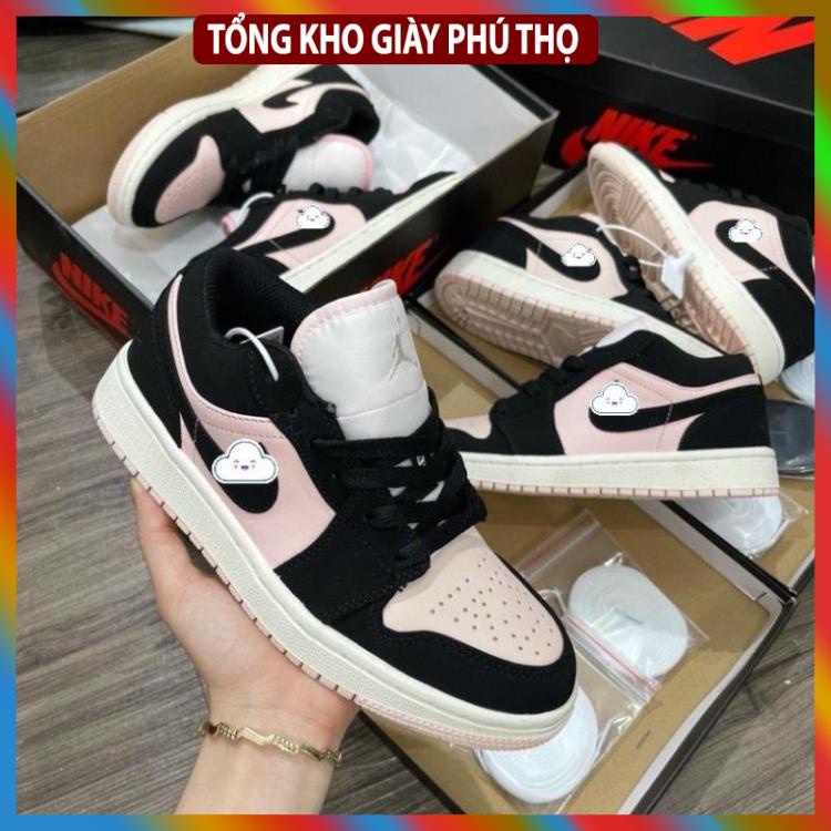 Giày thể thao nữ air Jordan 1 Hồng Đen cổ cao cổ thấp cá tính hot nhất 2021 Full Box