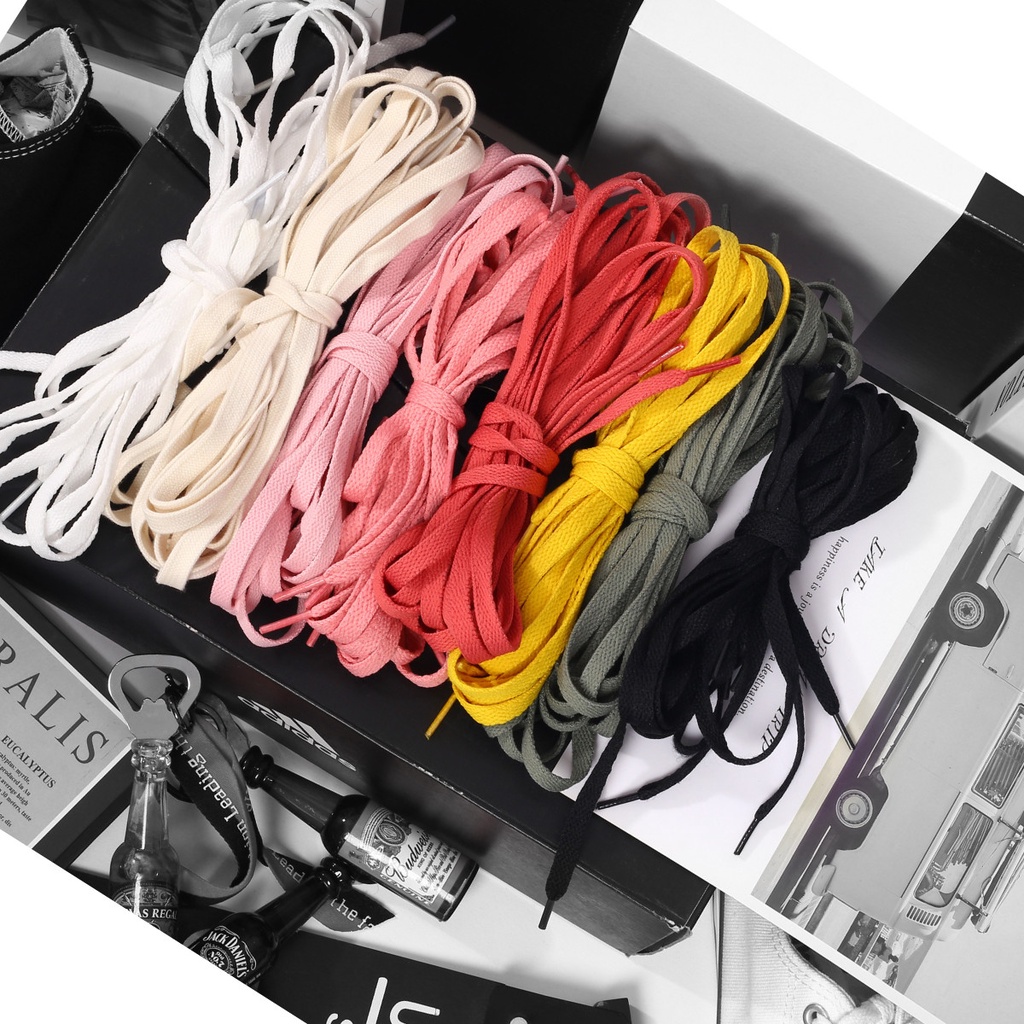 Dây Giày Bản Dẹp dài 120cm chất liệu  bằng vải nhiều màu sắc có thể buộc giày thể thao, bata, boots.