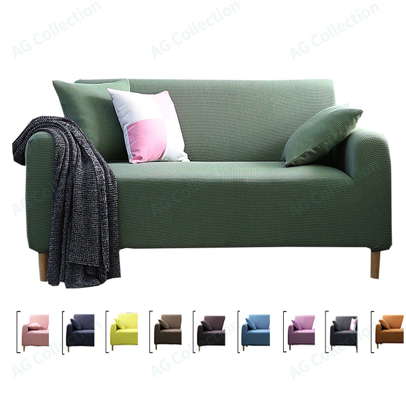 （10 Colors）Solid color green red blue stretch foldable sofa cover as gift for mom AGBLN2019JLR