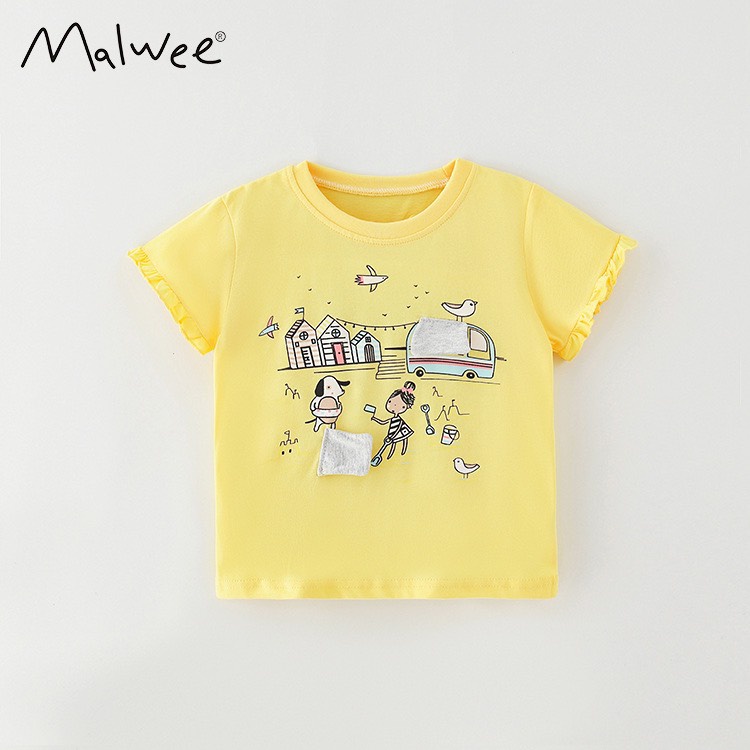 Áo thun bé gái Malwee- Little Maven, áo trẻ em cotton 10-30kg
