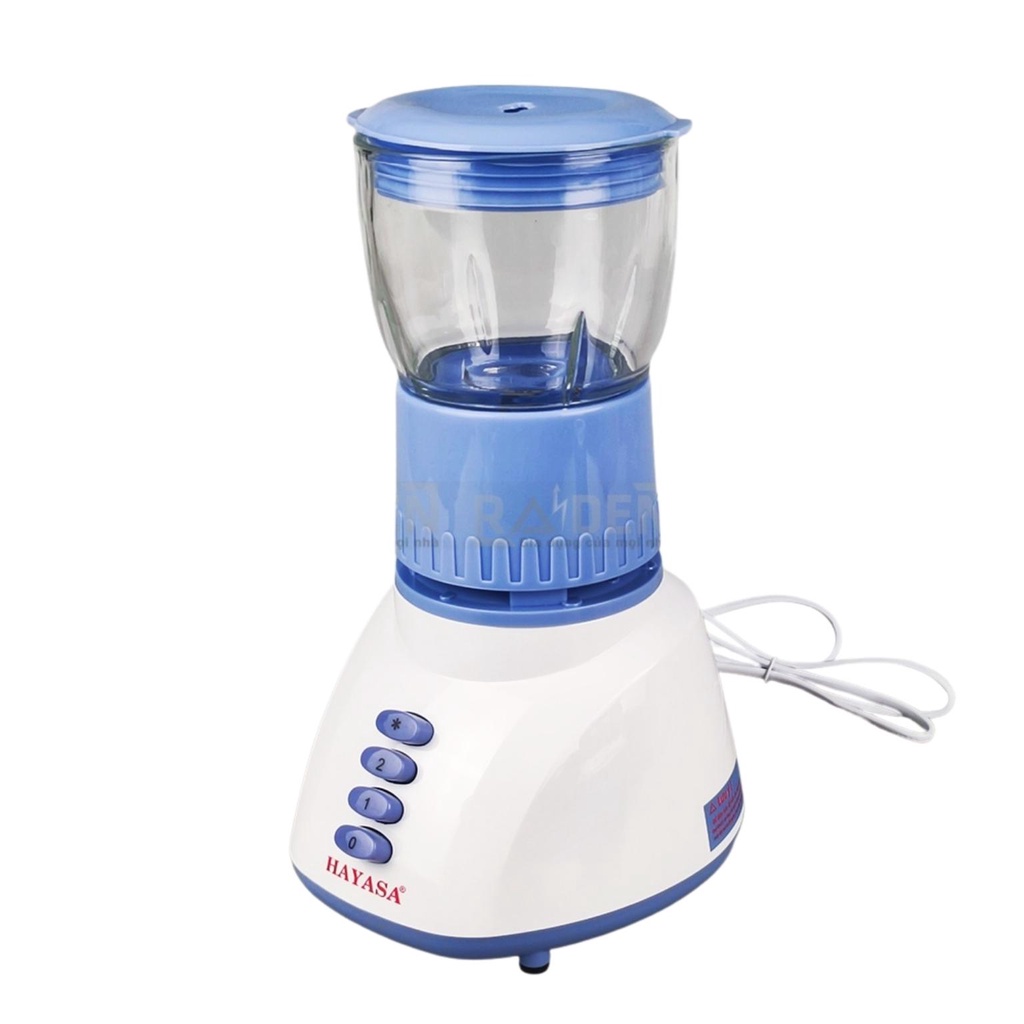Máy xay sinh tố cối thủy tinh, máy xay đa năng dao thép không gỉ công suất 350W Hayasa HA-0181