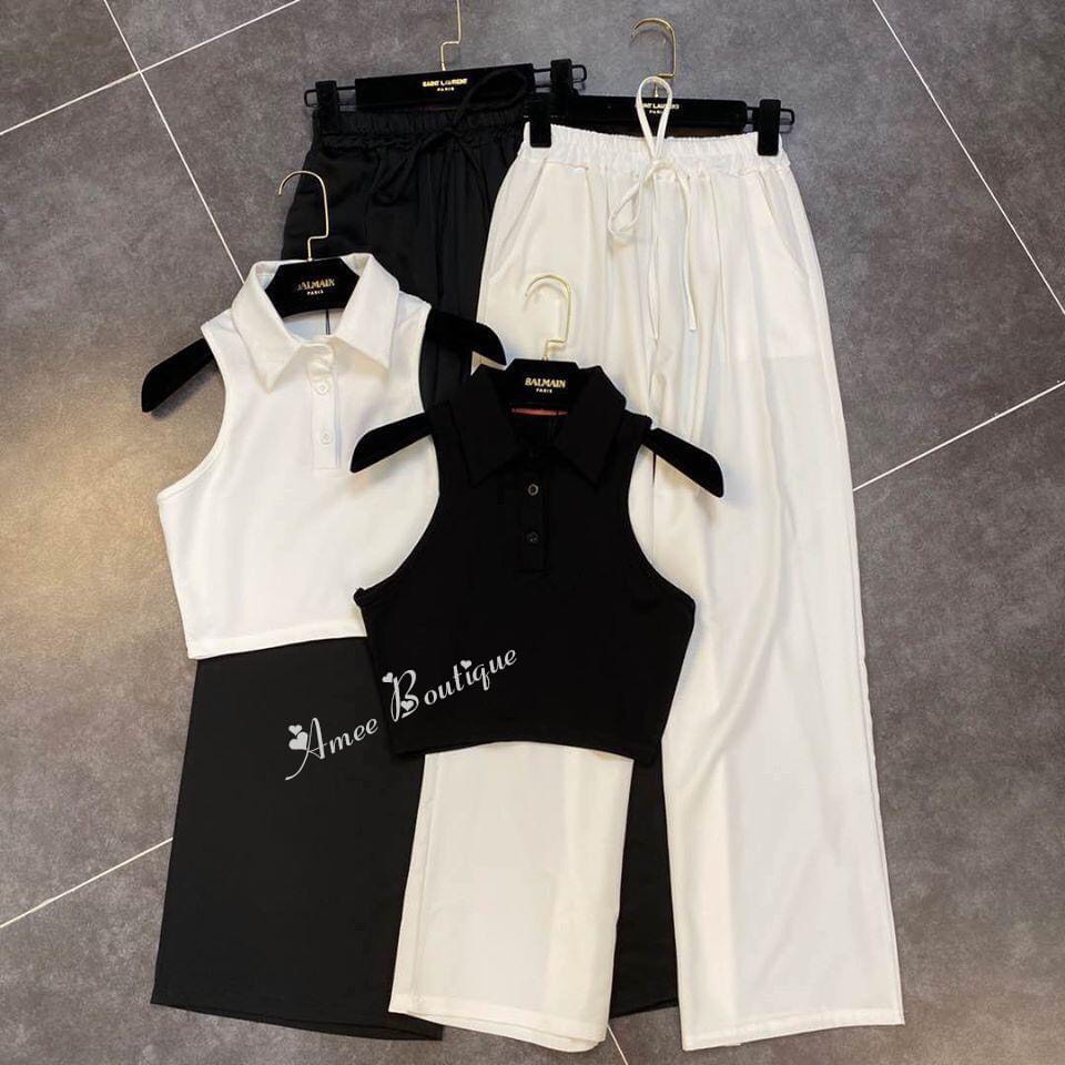 áo kiểu cổ bẻ ba lỗ sát nách cực xinh