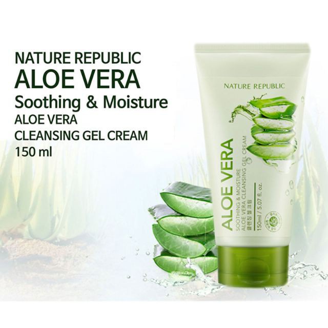 Kem tẩy trang Nature Republic Soothing &amp; Moisture Aloe Vera Cleansing Gel Cream 150ml làm dịu da