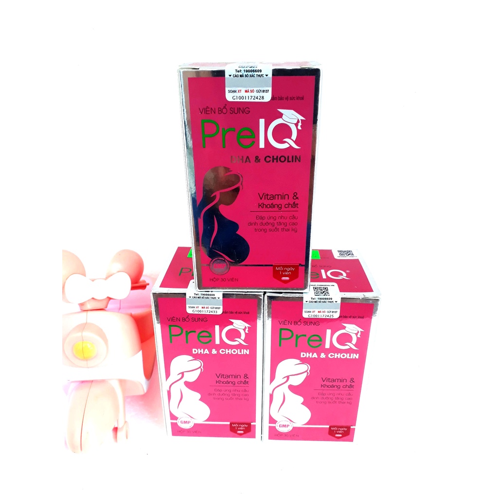 Viên uống bổ bầu PreIQ, giúp bổ sung DHA, EPA các Vitamin và khoáng chất cần thiết cho phụ nữ mang thai và cho con bú