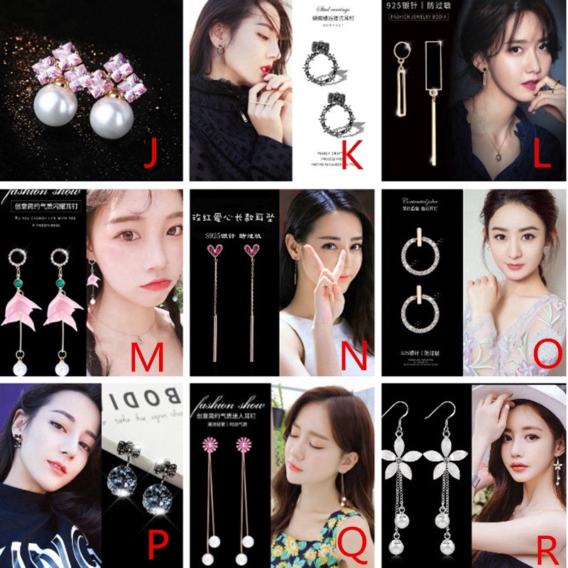 1 Cặp Bông Tai Tua Rua Dáng Dài Hình Trái Tim/Bướm Pha Lê S925 Cho Nữ