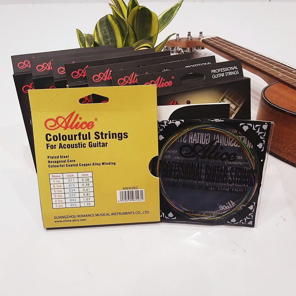 Bộ dây đàn guitar acoustic Alice AW435C nhiều màu - Alice AW435 C Acoustic Guitar Strings