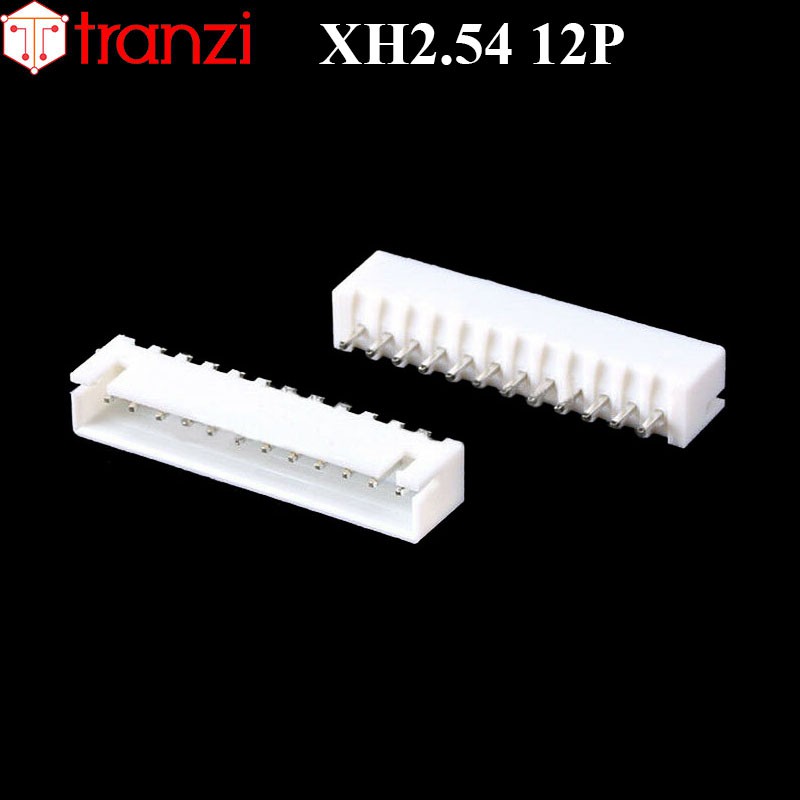 Giắc cắm header 2.54mm XH2.54 12P chân cắm thẳng trắng - túi 10 cái