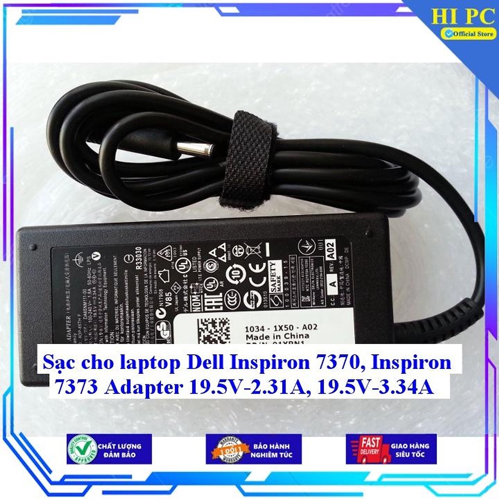 Sạc cho laptop Dell Inspiron 7370, Inspiron 7373 Adapter 19.5V-2.31A 19.5V-3.34A - Hàng Nhập khẩu