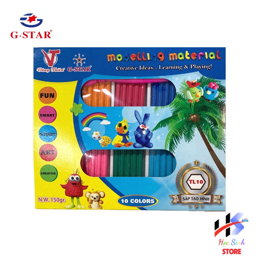 Đất nặn dạng sáp 10 màu tạo hình GSTAR TL10
