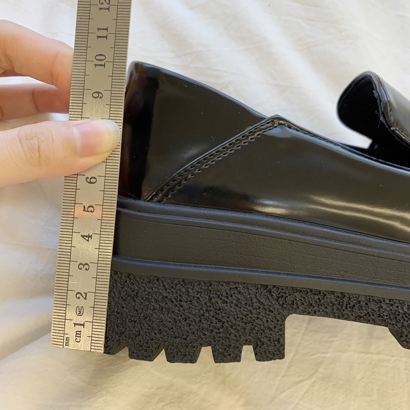 Giày loafer oxford búp bê đế cao đồng phục học sinh dễ thương da PU đế 5.5cm Yannie Lolita