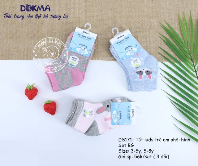 [Dokma] Set 3 tất Kids cho bé ấm siêu mềm, thoáng, không bí (3-8 tuổi)