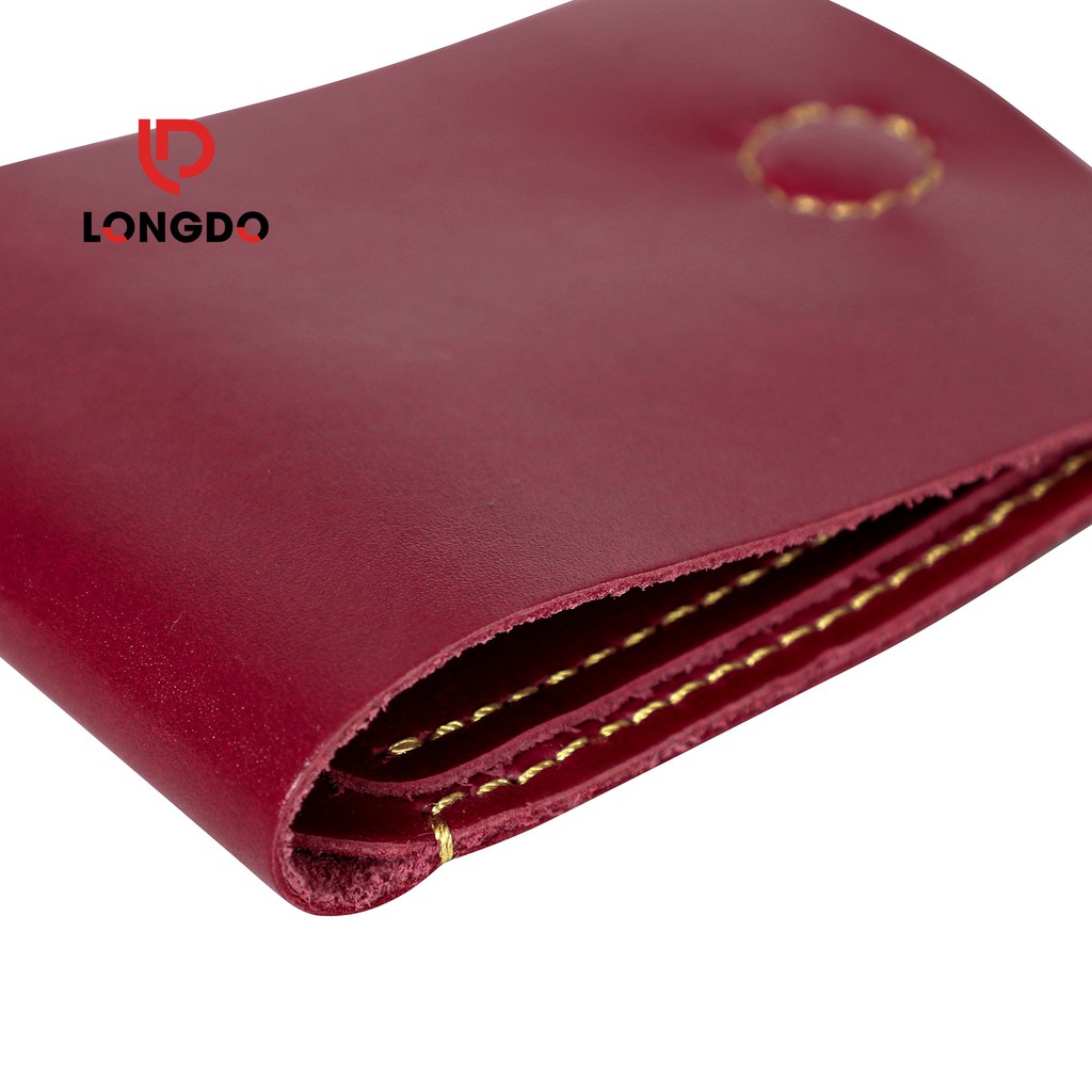 Ví sen 3 - Ví da mini nam - Cam kết 100% da bò thật - Bảo hành 5 năm - Thương hiệu uy tín Longdo Leather