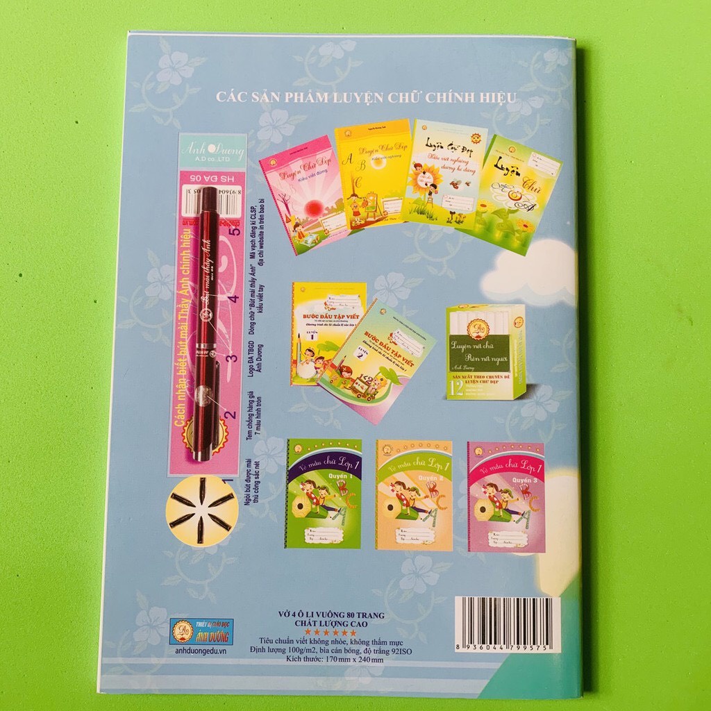 VỞ Ô LY ĐỨNG - 4 LY  BÌA IVORY