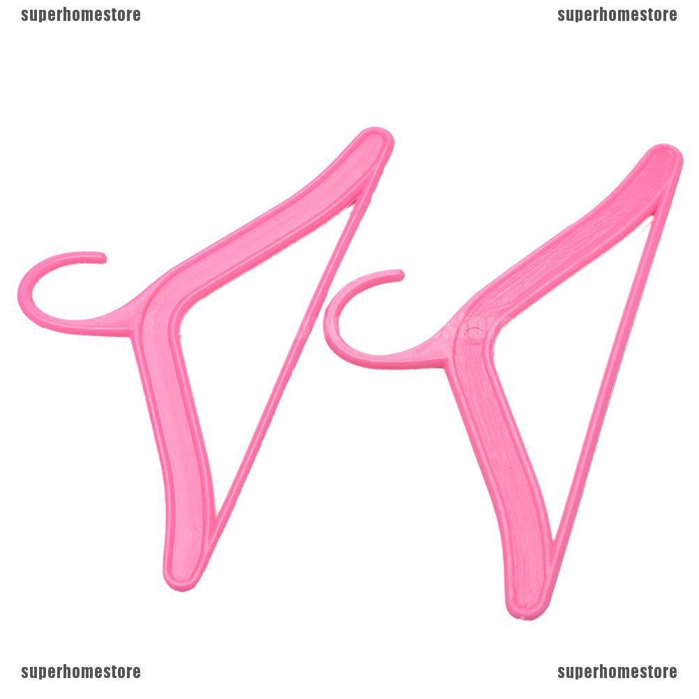 Set 20 móc treo quần áo bằng nhựa màu hồng dành cho búp bê barbies