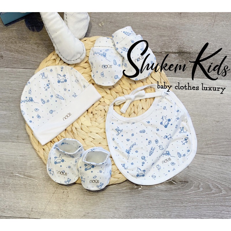 Phụ kiện sơ sinh Nous bao tay chân mũ newborn peptit