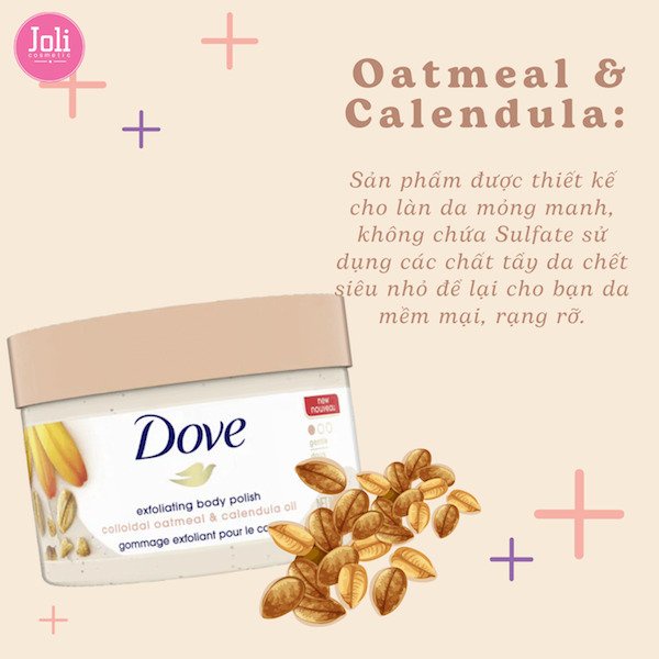 Tẩy tế bào chết Body Dove 298g bản nội địa Mỹ nhiều mùi hương