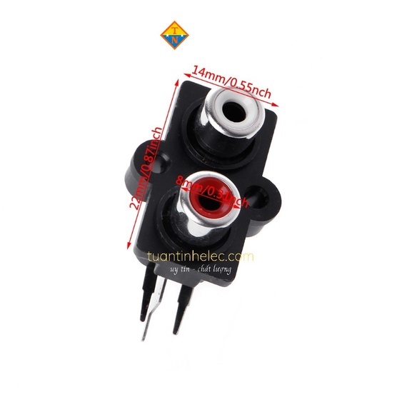 Đầu nối giắc cắm âm thanh stereo cổng rca 2 vị trí gắn pcb #phụ kiện âm thanh