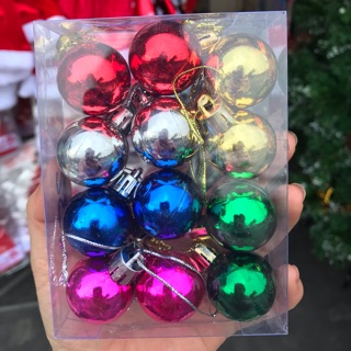 Hộp quả châu treo cây thông 6 màu 12 quả