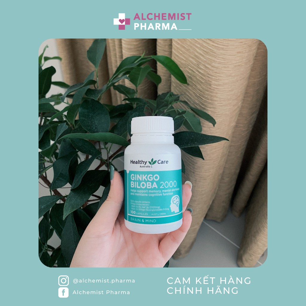 VIÊN UỐNG BỔ NÃO HEALTHY CARE GINKGO BILOBA ÚC 100 VIÊN