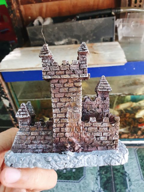 LÂU ĐÀI TRANG TRÍ HỒ CÁ NON BỘ 12x7x11cm