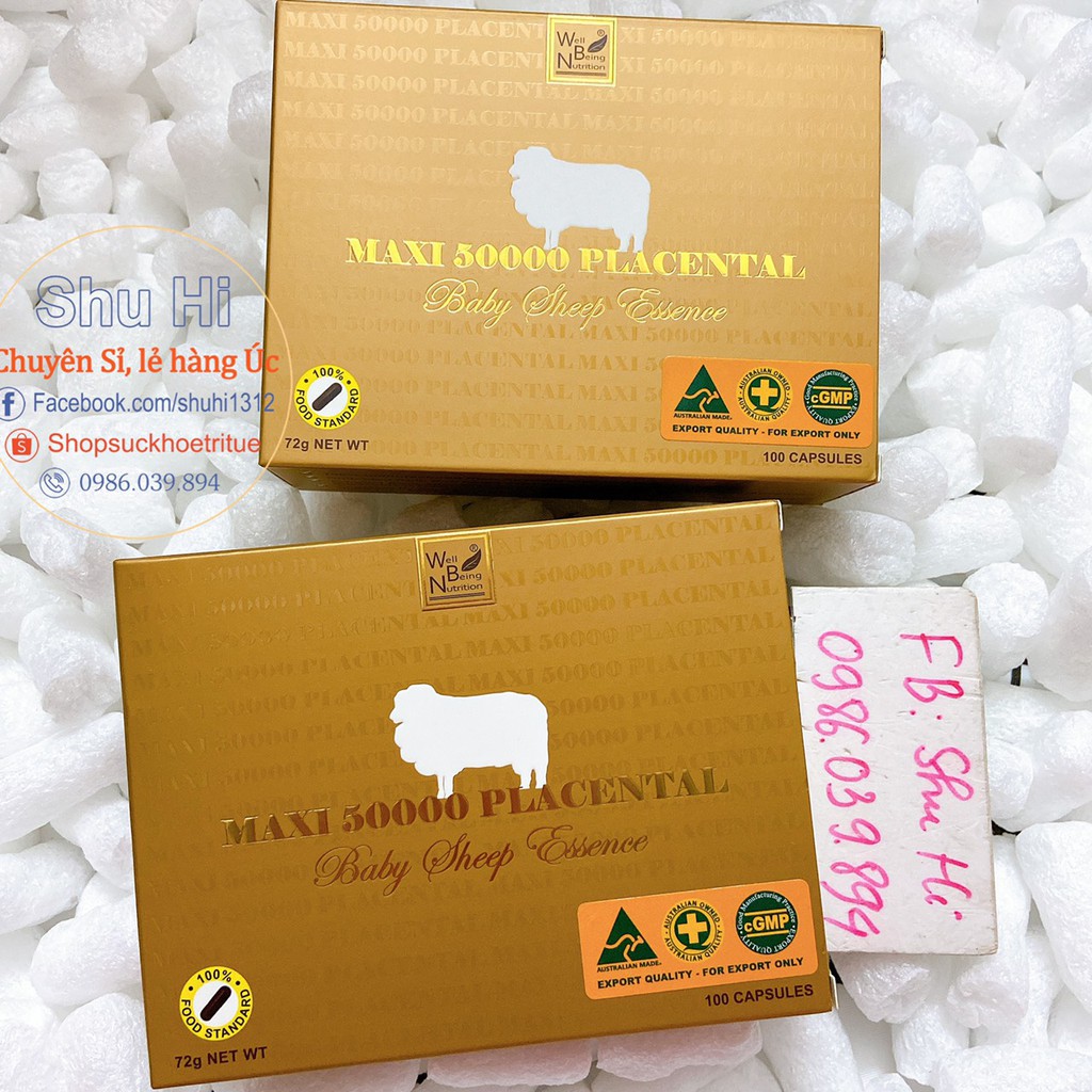 Nhau Thai Cừu Maxi Placental 50000mg Úc