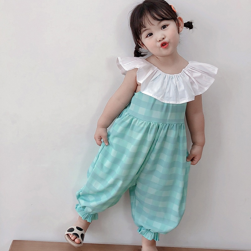 Áo liền quần Quần Dài Phong Cách Mùa Hè Cho Bé Gái