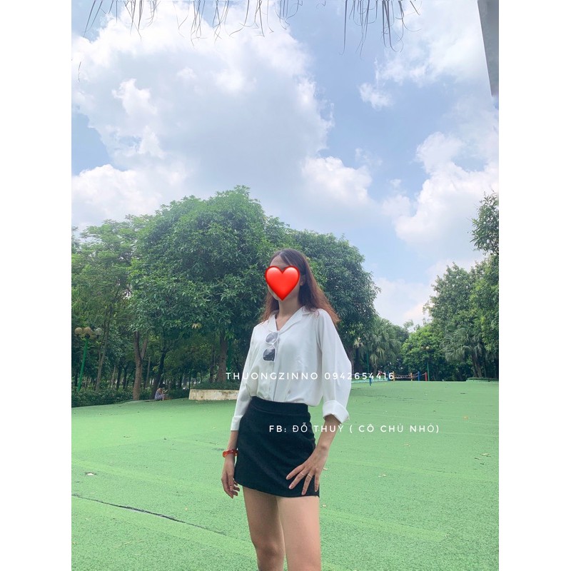 [Ảnh thật/Video] Áo sơ mi cổ vest sang chảnh áo sơ mi lụa Hàn áo sơ mi công sở | BigBuy360 - bigbuy360.vn